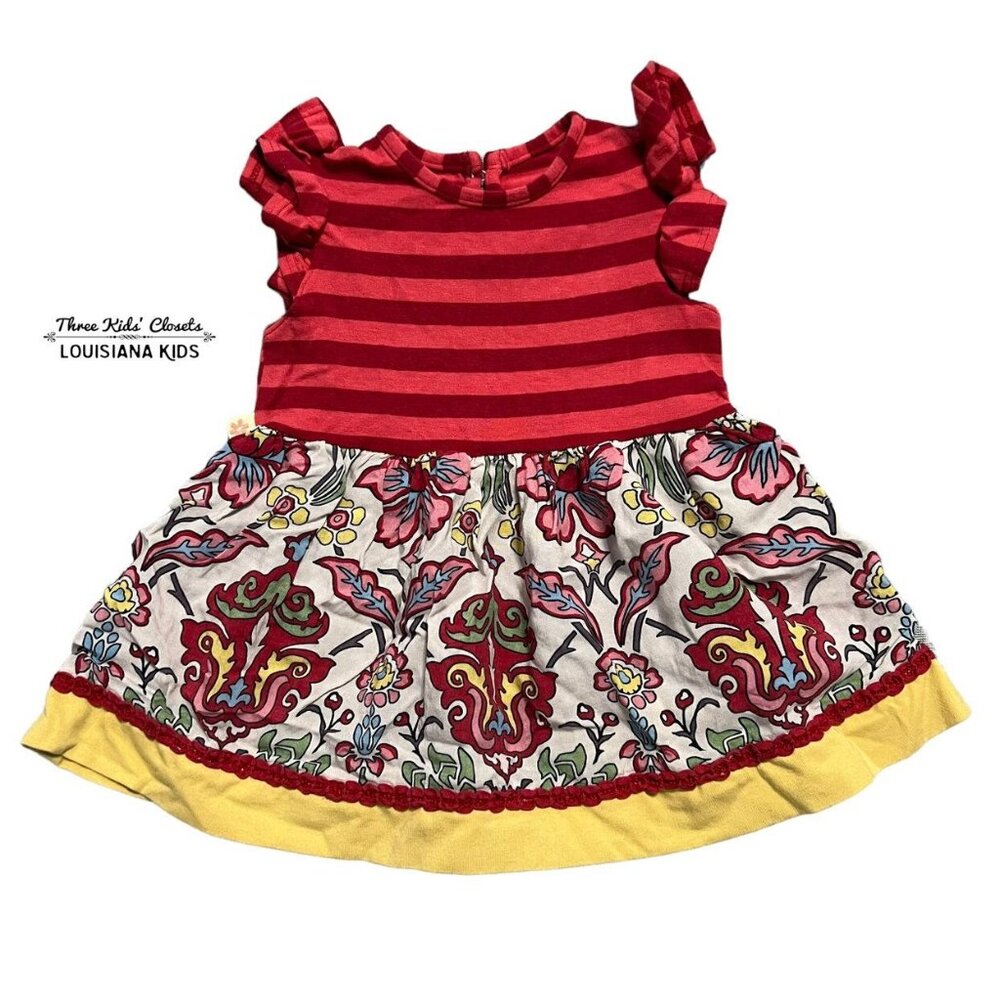 Persnickety 12-18m Floral & Stripes Tunic Dress